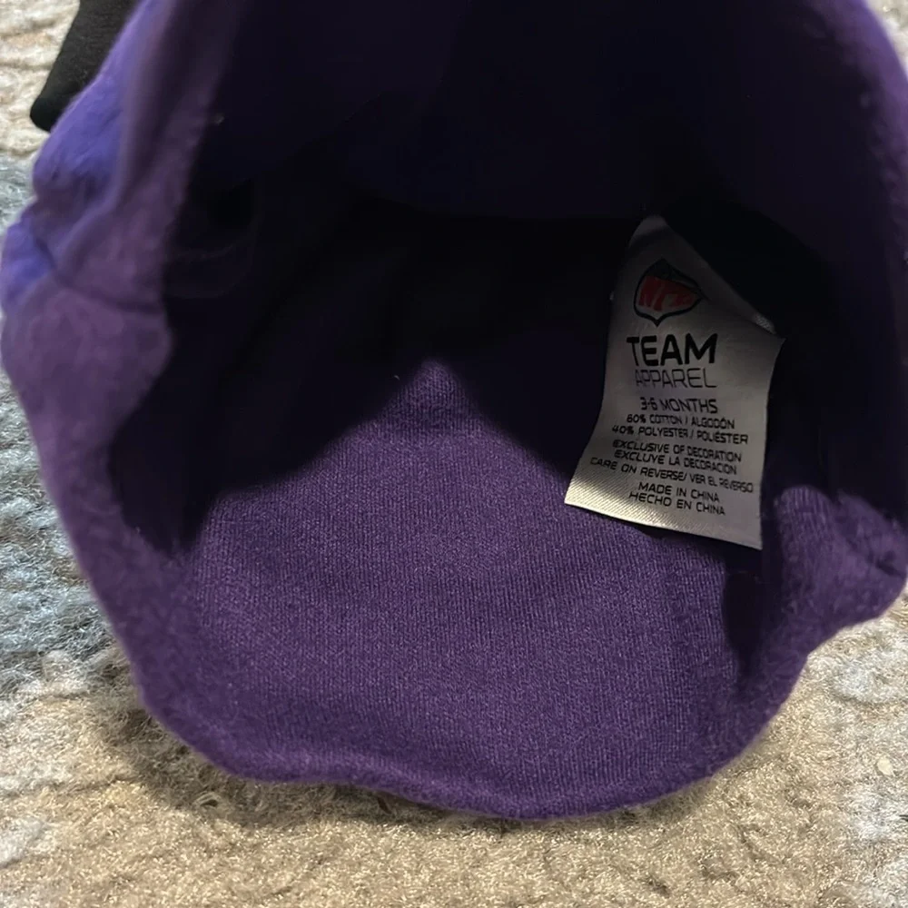 Baltimore Ravens Football Baby Hat- purple and other plain black baby hat-